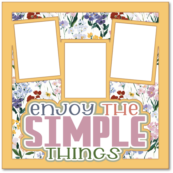 Enjoy the Simple Things - Printed Premade Scrapbook Page 12x12 Layout
