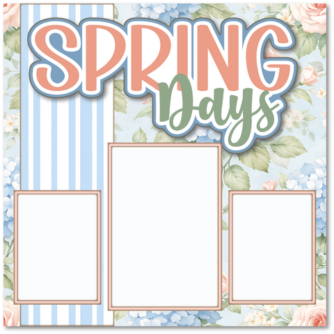Spring Days - Printed Premade Scrapbook Page 12x12 Layout
