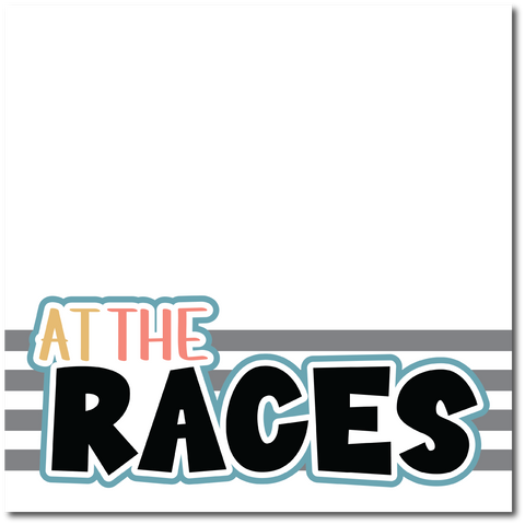 At the Races - Printed Premade Scrapbook Page 12x12 Layout