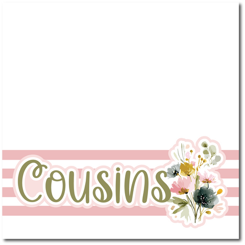 Cousins - Printed Premade Scrapbook Page 12x12 Layout