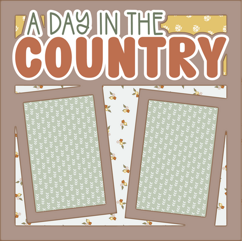 A Day in the Country - Printed Premade Scrapbook Page 12x12 Layout