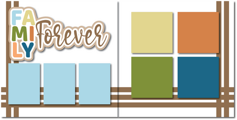 Family Forever - Printed Premade Scrapbook (2) Page 12x12 Layout