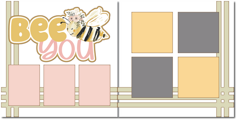 Bee You - Printed Premade Scrapbook (2) Page 12x12 Layout