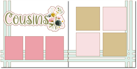 Cousins - Printed Premade Scrapbook (2) Page 12x12 Layout
