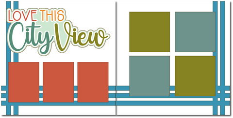 Love this City View - Printed Premade Scrapbook (2) Page 12x12 Layout