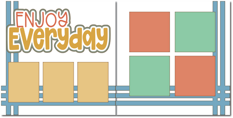 Enjoy Everyday - Printed Premade Scrapbook (2) Page 12x12 Layout