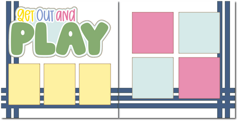 Get Out and Play - Printed Premade Scrapbook (2) Page 12x12 Layout