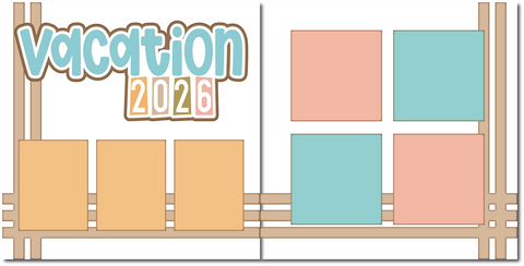 Vacation 2026 - Printed Premade Scrapbook (2) Page 12x12 Layout