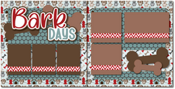 Bark Days - Printed Premade Scrapbook (2) Page 12x12 Layout