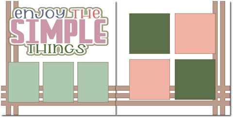 Enjoy the Simple Things - Printed Premade Scrapbook (2) Page 12x12 Layout