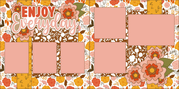 Enjoy Everyday  - Printed Premade Scrapbook (2) Page 12x12 Layout