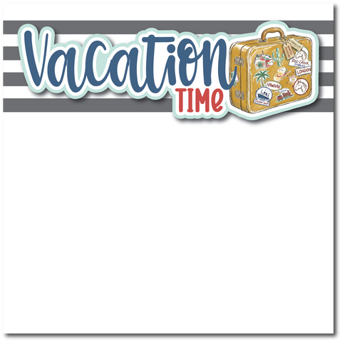 Vacation Time - Printed Premade Scrapbook Page 12x12 Layout