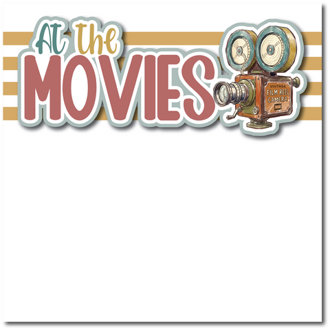 At the Movies - Printed Premade Scrapbook Page 12x12 Layout