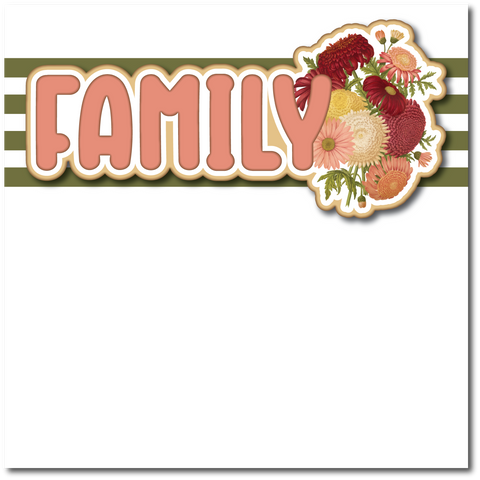 Family - Printed Premade Scrapbook Page 12x12 Layout