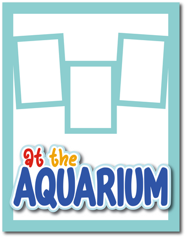 At the Aquarium - Printed Premade Scrapbook Page 8.5 x 11 Layout