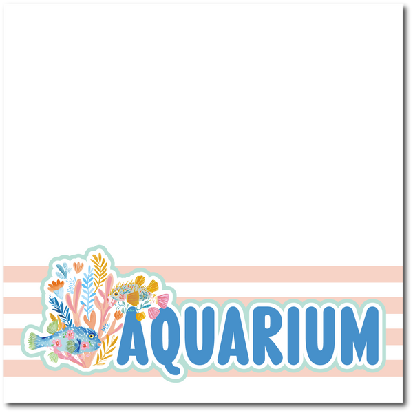 Aquarium - Printed Premade Scrapbook Page 12x12 Layout