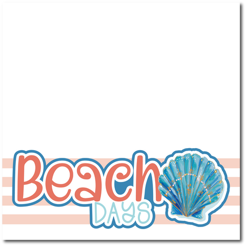 Beach Days - Printed Premade Scrapbook Page 12x12 Layout