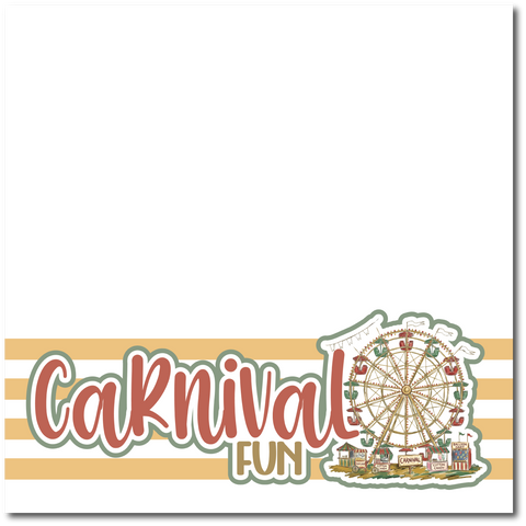 Carnival Fun - Printed Premade Scrapbook Page 12x12 Layout
