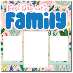 Best Day With Family - Printed Premade Scrapbook Page 12x12 Layout