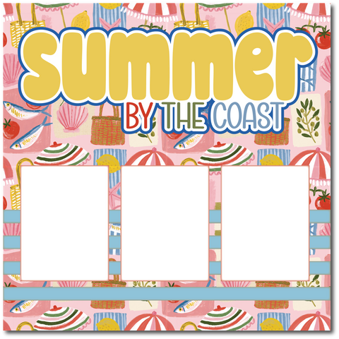 Summer by the Coast - Printed Premade Scrapbook Page 12x12 Layout