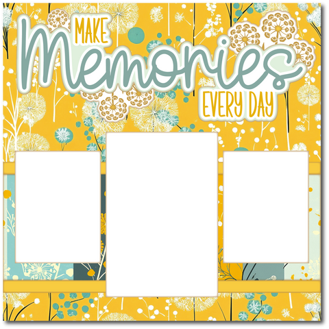 Make Memories Every Day - Printed Premade Scrapbook Page 12x12 Layout