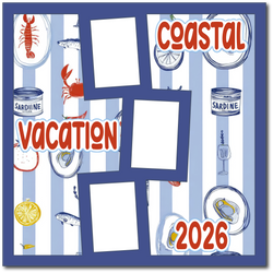 Coastal Vacation 2026 - Printed Premade Scrapbook Page 12x12 Layout
