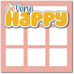 So Very Happy - Printed Premade Scrapbook Page 12x12 Layout