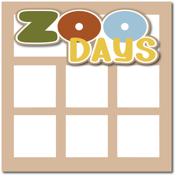 Zoo Days - Printed Premade Scrapbook Page 12x12 Layout
