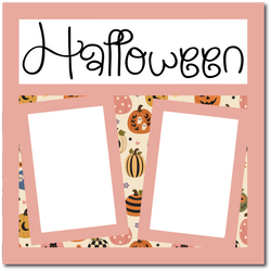 Hallween - Printed Premade Scrapbook Page 12x12 Layout