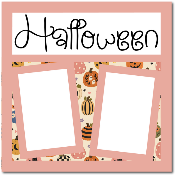 Hallween - Printed Premade Scrapbook Page 12x12 Layout
