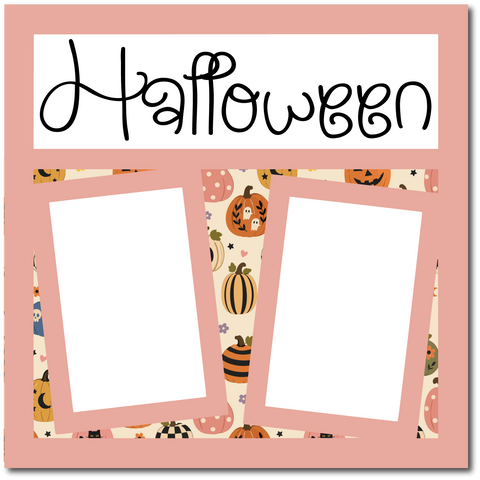 Hallween - Printed Premade Scrapbook Page 12x12 Layout