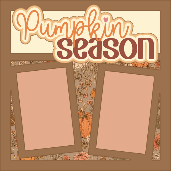 Pumpkin Season - Printed Premade Scrapbook Page 12x12 Layout