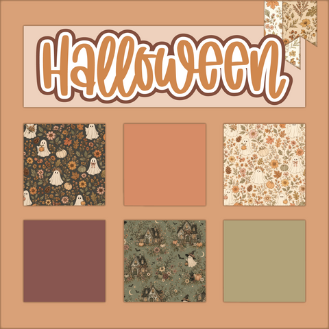 Halloween - Printed Premade Scrapbook Page 12x12 Layout