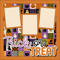 Trick or Treat - Printed Premade Scrapbook Page 12x12 Layout