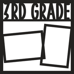 3rd Grade - 2 Frames - Scrapbook Page Overlay Die Cut