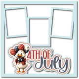 4th of July - 3 Frames - Scrapbook Page Layered Overlay Kit