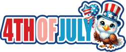 4th of July - Eagle - Scrapbook Page Title Sticker