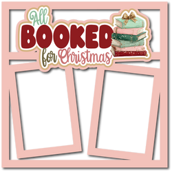 All Booked for Christmas - 2 Frames - Scrapbook Page Layered Overlay Kit