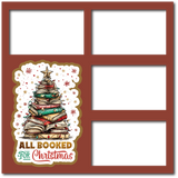 All Booked for Christmas - 4 Frames - Scrapbook Page Layered Overlay Kit
