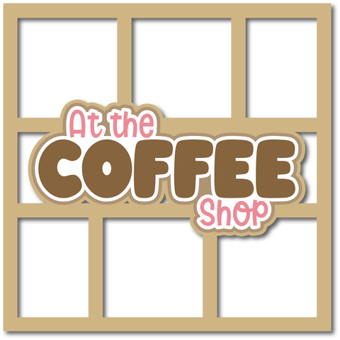 At the Coffee Shop - 6 Frames - Scrapbook Page Layered Overlay Kit