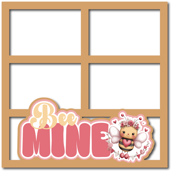 Bee Mine - 4 Frames - Scrapbook Page Layered Overlay Kit
