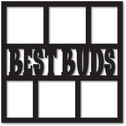 Best Buds - 6 Frames - Scrapbook Page Overlay