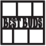 Best Buds - 6 Frames - Scrapbook Page Overlay - Choose a Color
