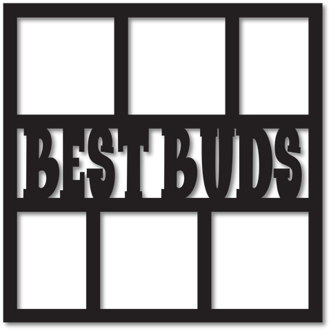 Best Buds - 6 Frames - Scrapbook Page Overlay - Choose a Color