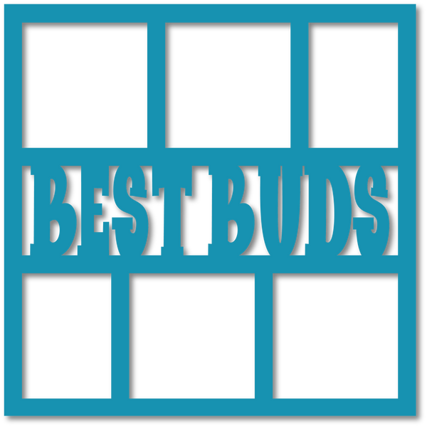 Best Buds - 6 Frames - Scrapbook Page Overlay - Choose a Color