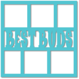 Best Buds - 6 Frames - Scrapbook Page Overlay - Choose a Color