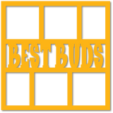 Best Buds - 6 Frames - Scrapbook Page Overlay - Choose a Color