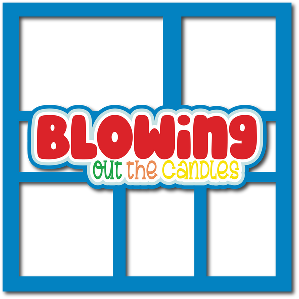 Blowing Out the Candles - 5 Frames - Scrapbook Page Layered Overlay Kit