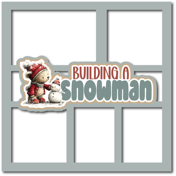 Building a Snowman - 5 Frames - Scrapbook Page Layered Overlay Kit