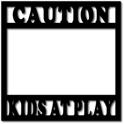 Caution Kids at Play - Scrapbook Overlay - Digital Cut File - SVG - INSTANT DOWNLOAD